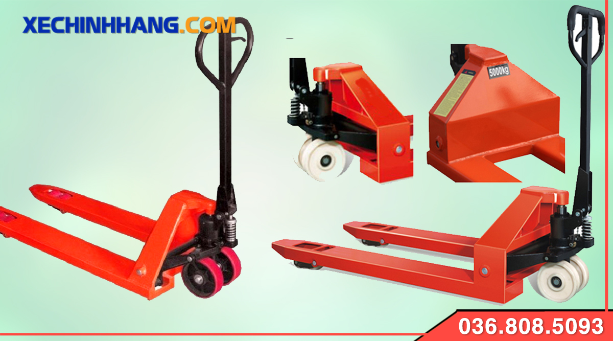 Xe nâng tay 5 tấn nâng Pallet