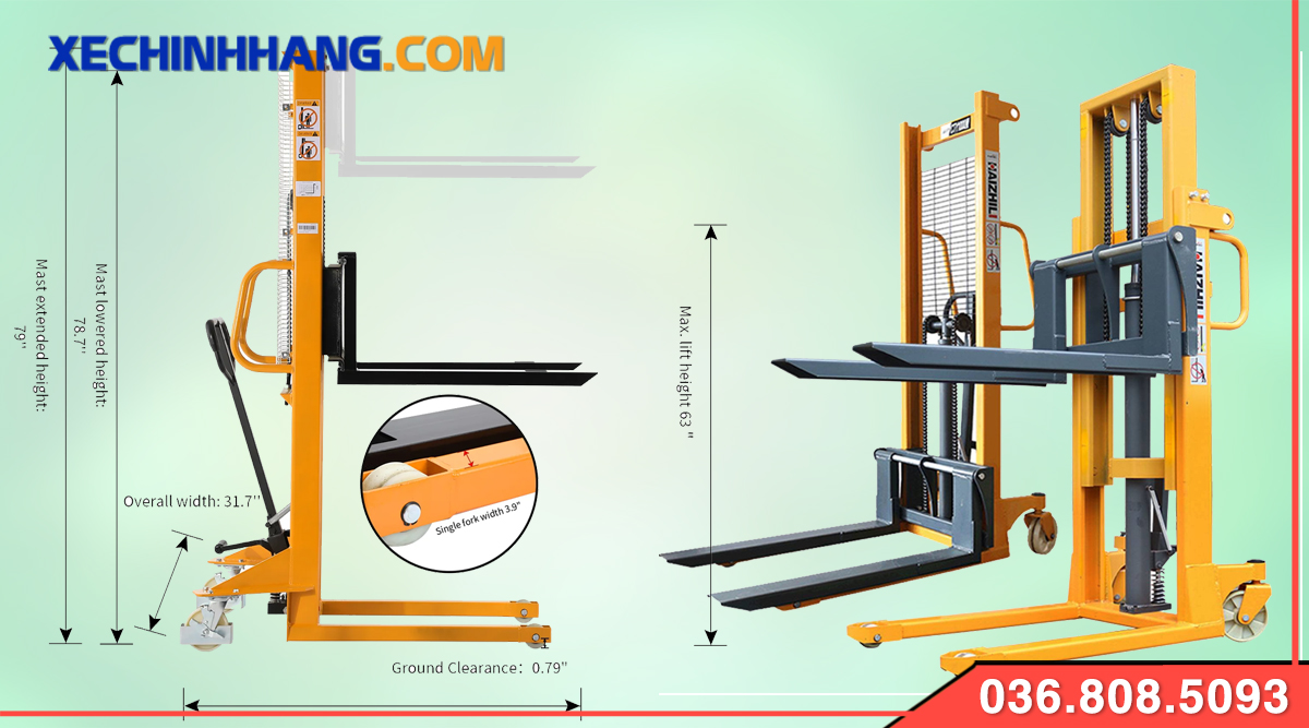 Cấu tạo xe nâng tay cao 2 tấn