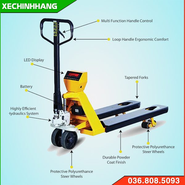 Cấu tạo xe nâng tay điện tử 1 tấn
