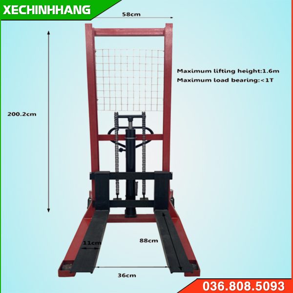 Kích thước xe nâng tay cao 2 tấn