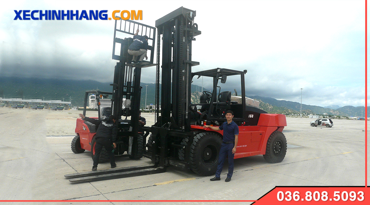 Kiểm tra trước khi bàn giao xe nâng dầu 16 tấn