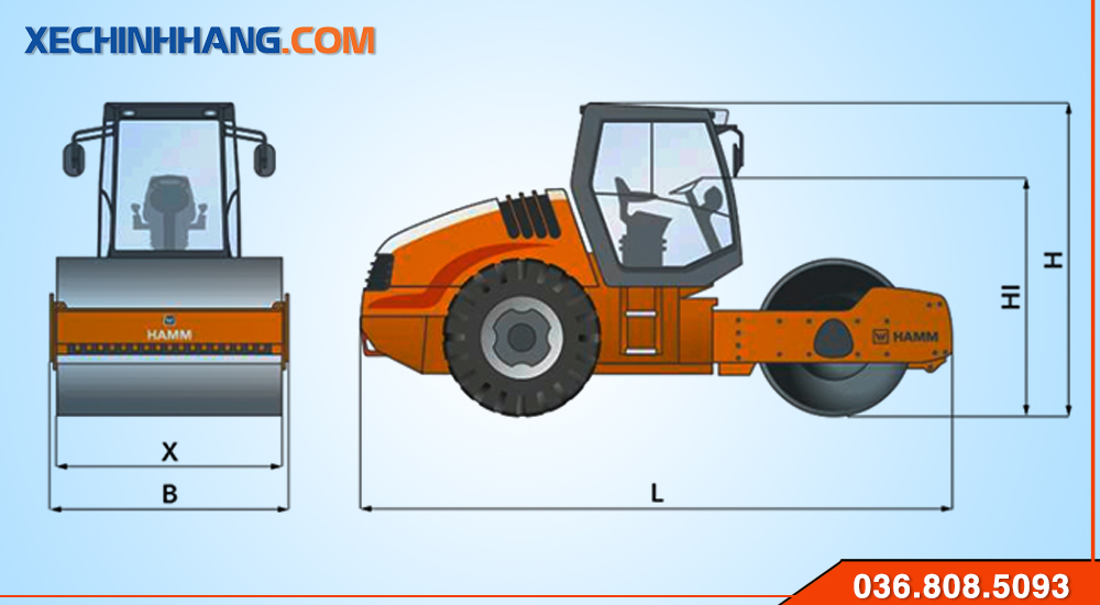 Thông số kỹ thuật Máy Lu Bánh Thép 16 Tấn
