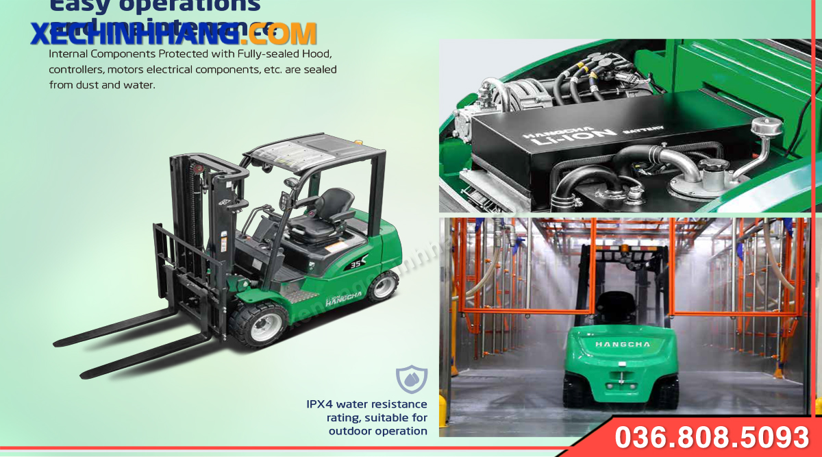 Trang bị xe nâng điện ngồi lái 2 tấn