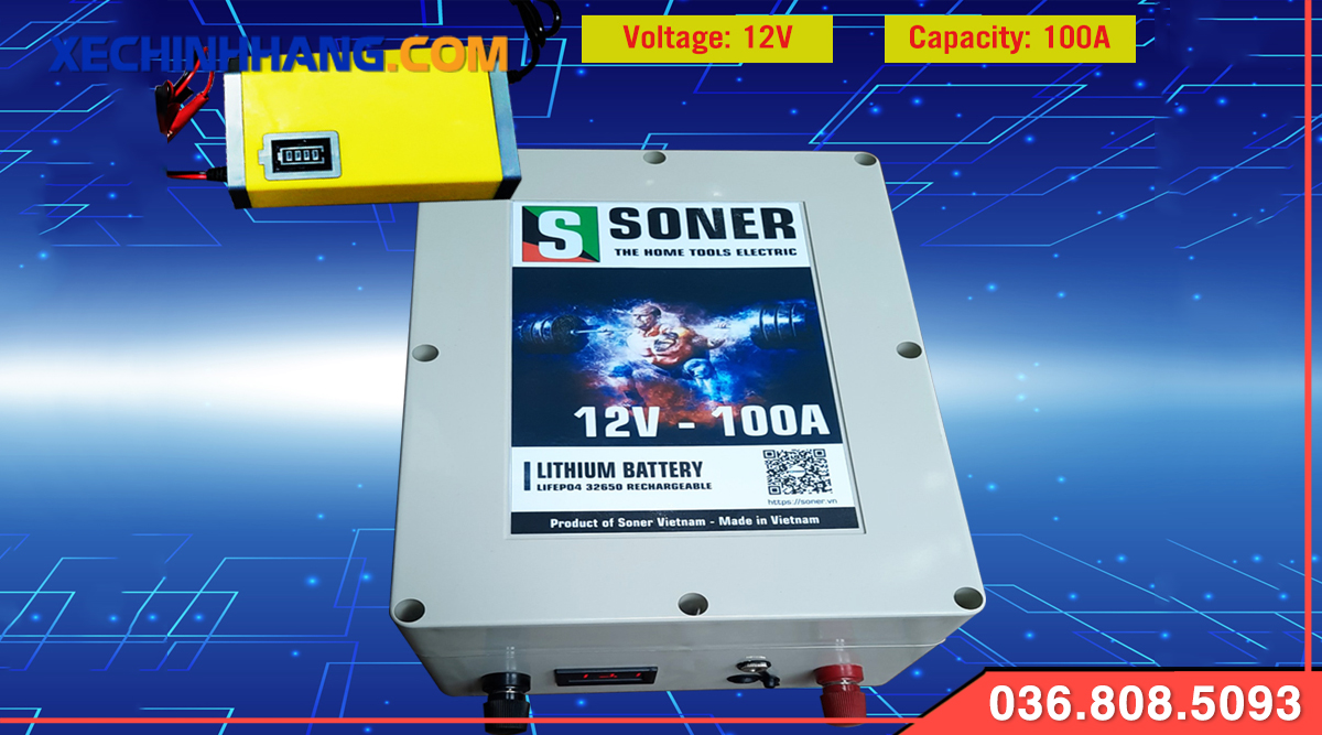 Pin Lithium-ion SONER 12V-100A LFP