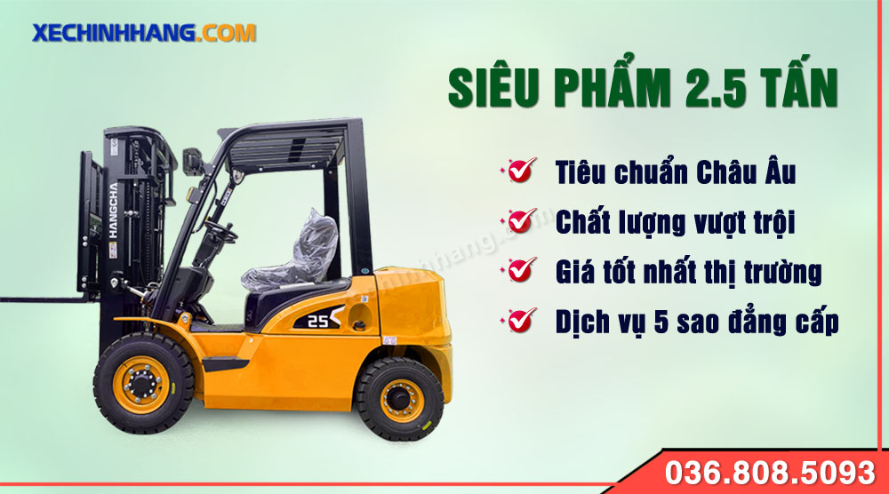 Ưu điểm của xe nâng dầu 2.5 tấn Hangcha