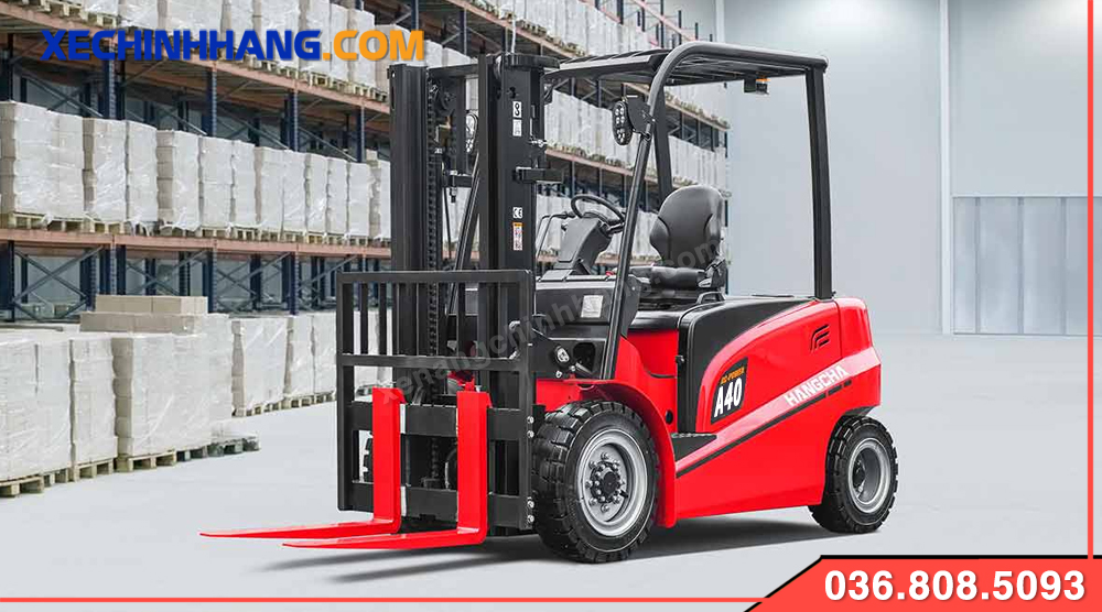 Xe nâng điện 4 tấn Hangcha dòng A Series trong kho