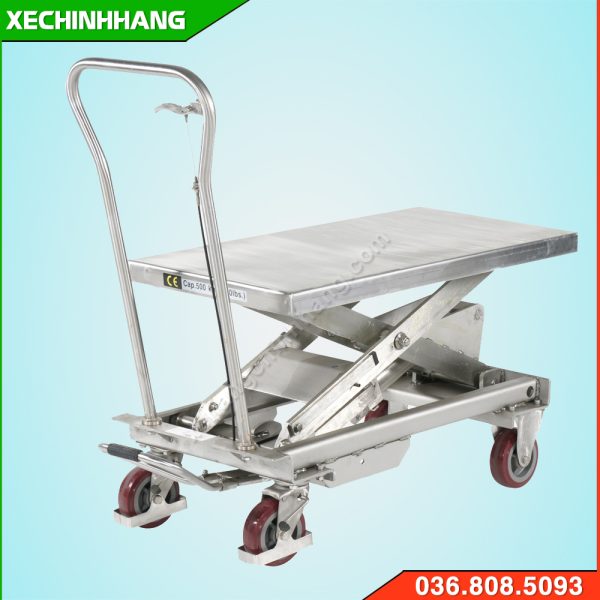 Xe nâng mặt bàn inox