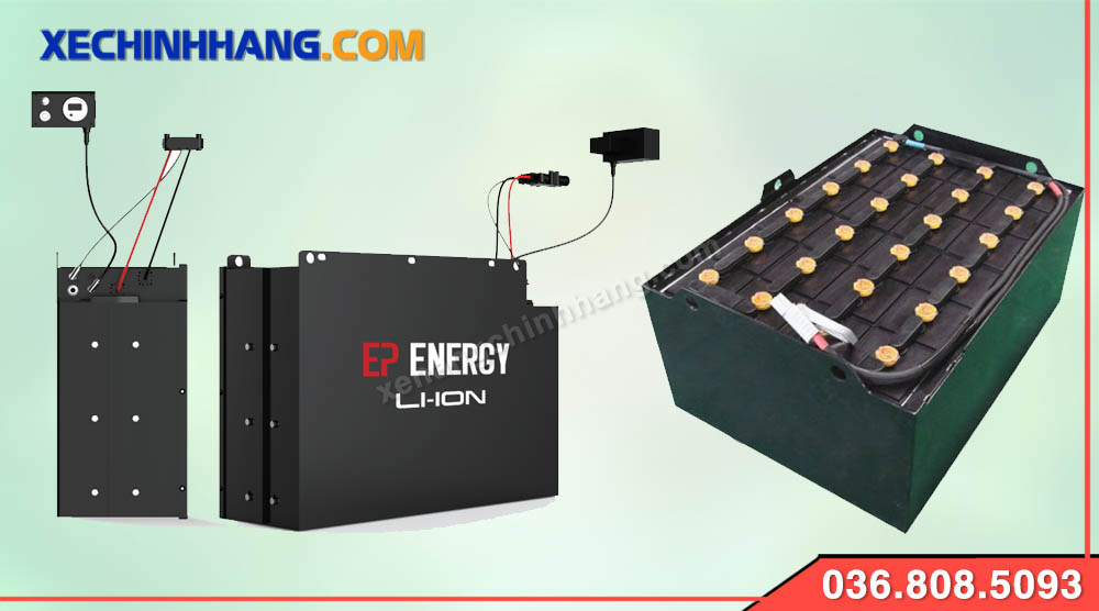 Bình ắc quy xe nâng điện Lithium-ion và axit-chì