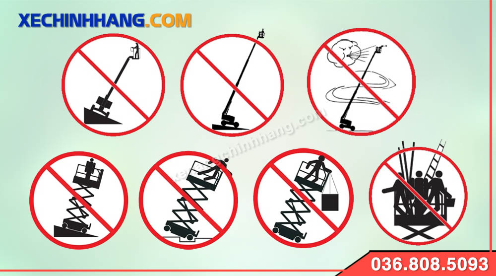 Biển báo lật đổ xe nâng người