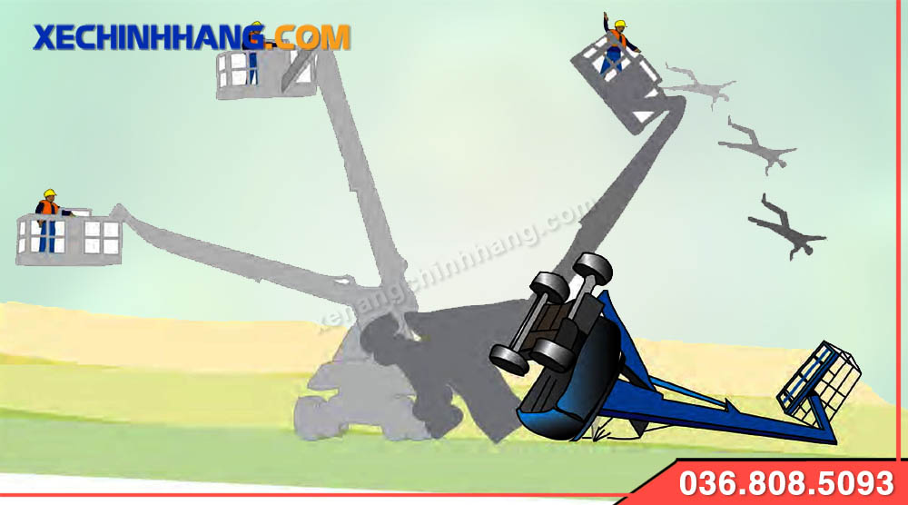 Tai nạn xe nâng người khi vận hành sai cách