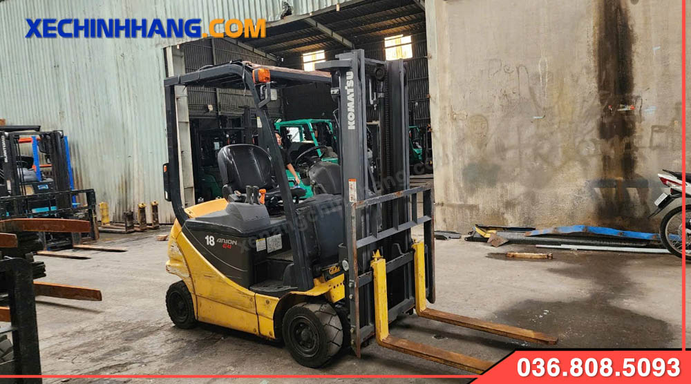 xe nâng điện Komatsu 1.8 tấn cũ pin Axit-chì